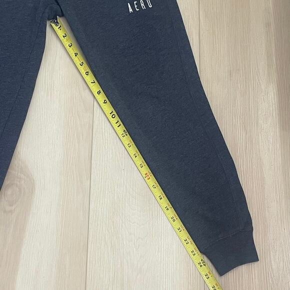Aero Y2K Joggers Sweatpants Embroidered Spellout  Sz S Gray NYC - Picture 6 of 9